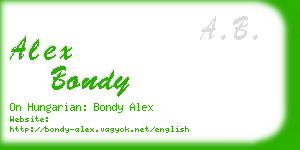 alex bondy business card